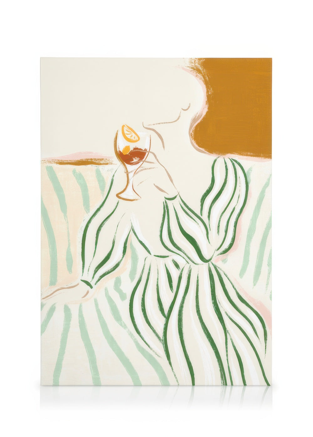 Green Striped Dress Canvas print