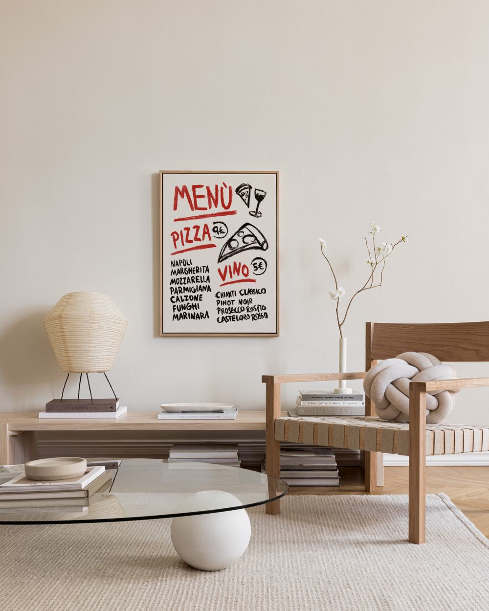 Pizza Vino Menu Canvas print