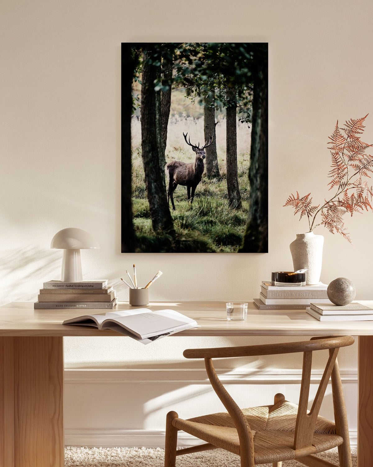 Stag In Forest Canvas print