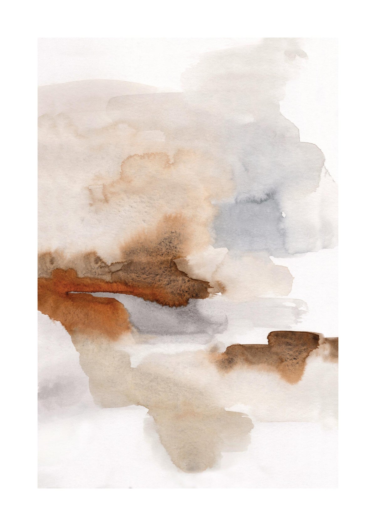 Burnt Tones Watercolor No2 Print