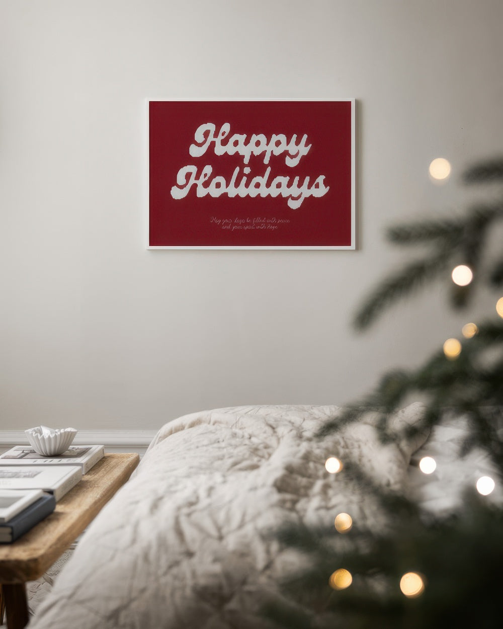 Happy Holidays Knitted Print