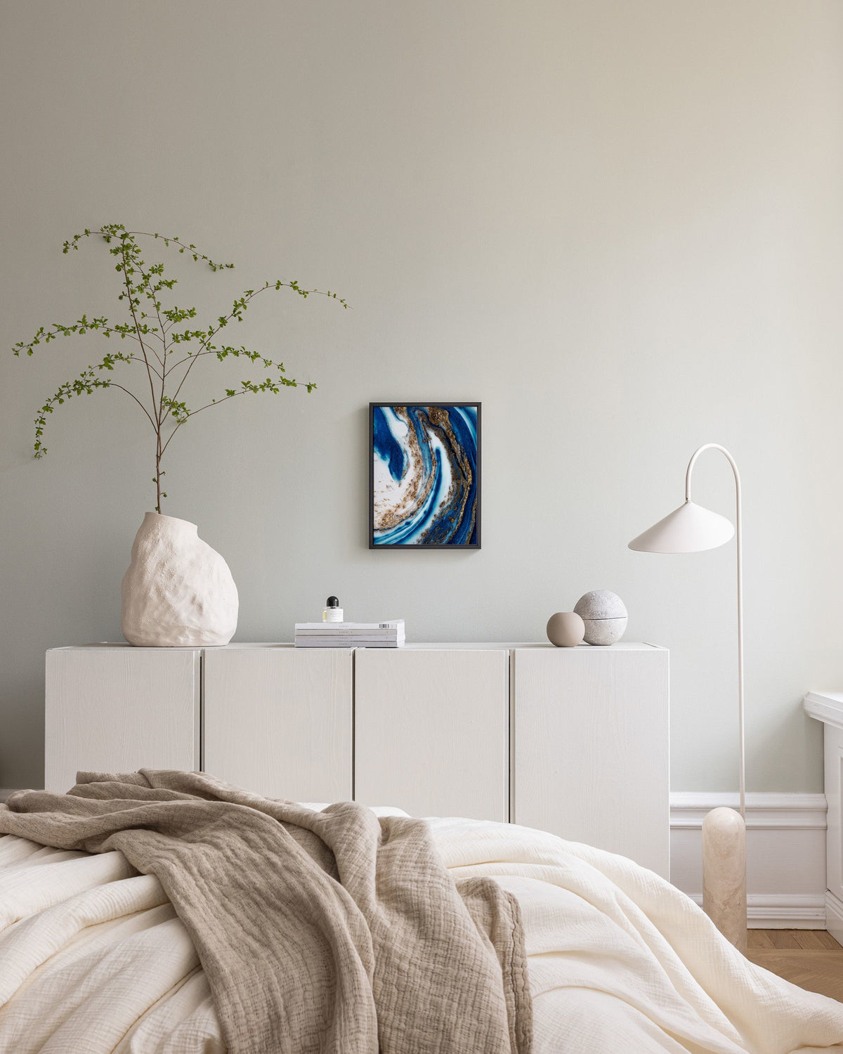 Blue and Gold Swirl No1 Canvas print