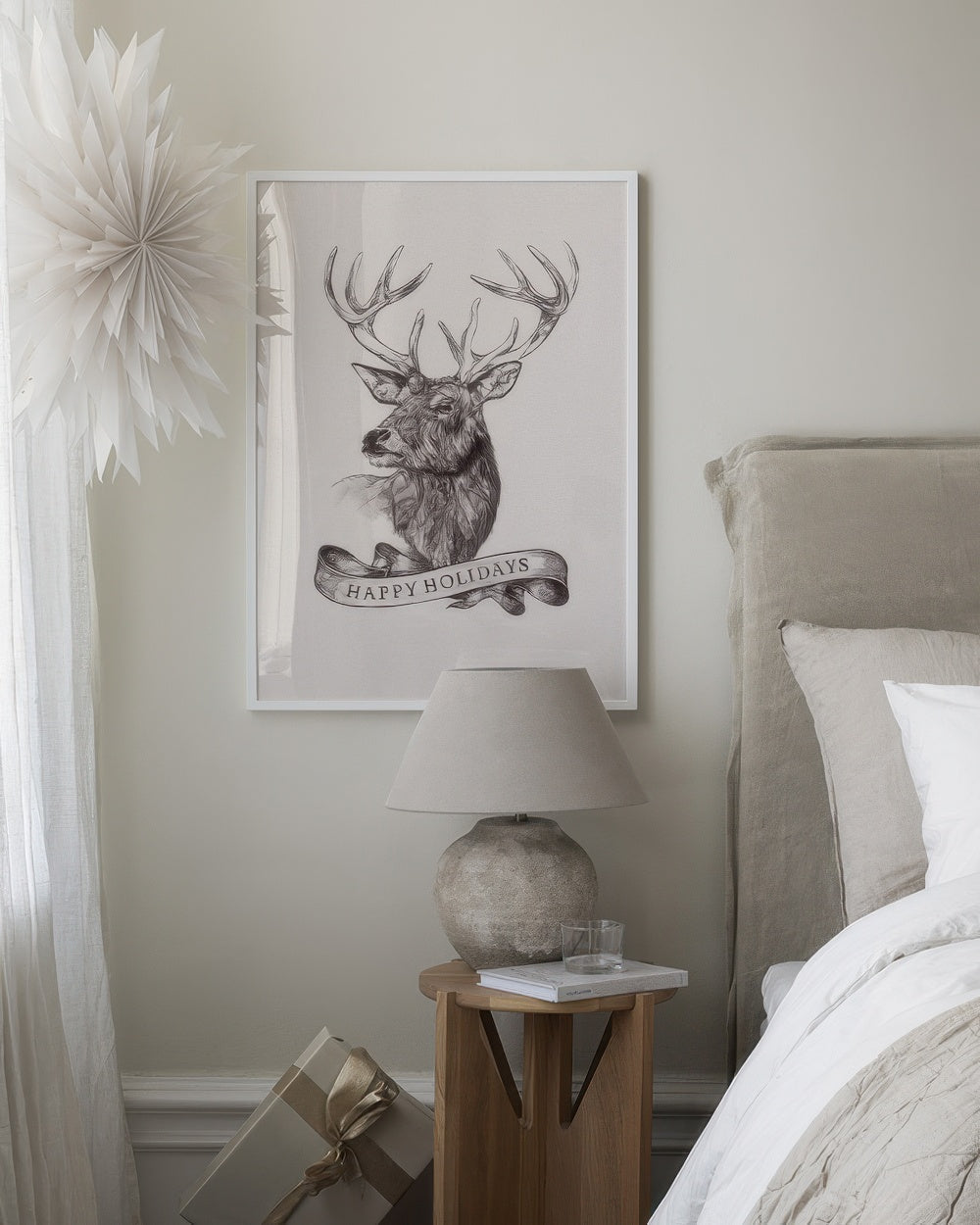 Happy Holidays Reindeer Print