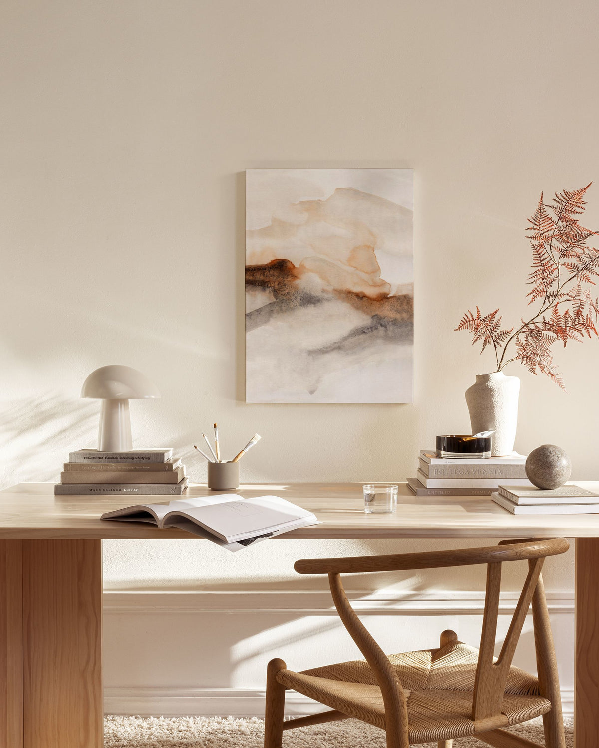 Burnt Tones Watercolor No1 Canvas print