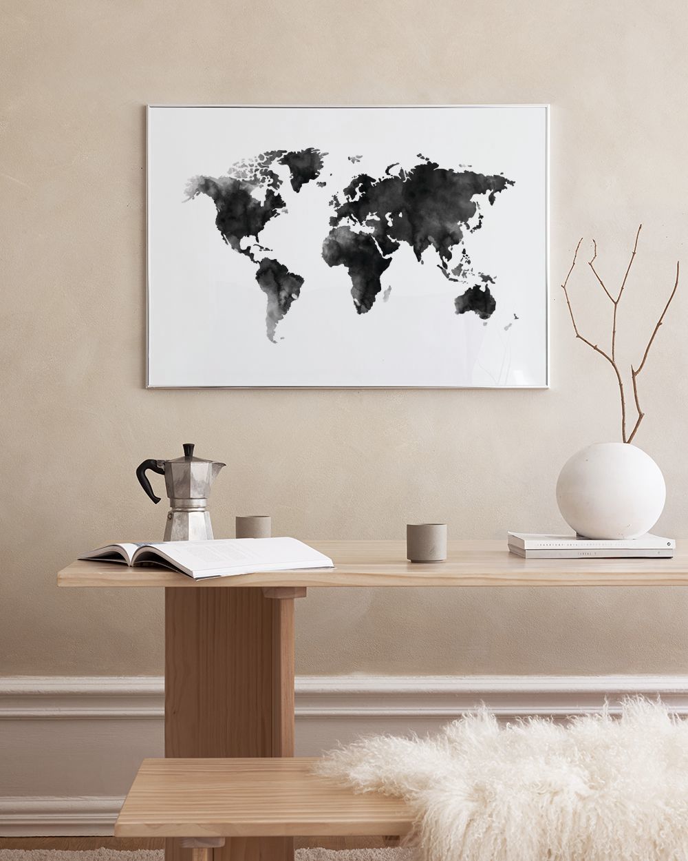 World Map Watercolor, Print
