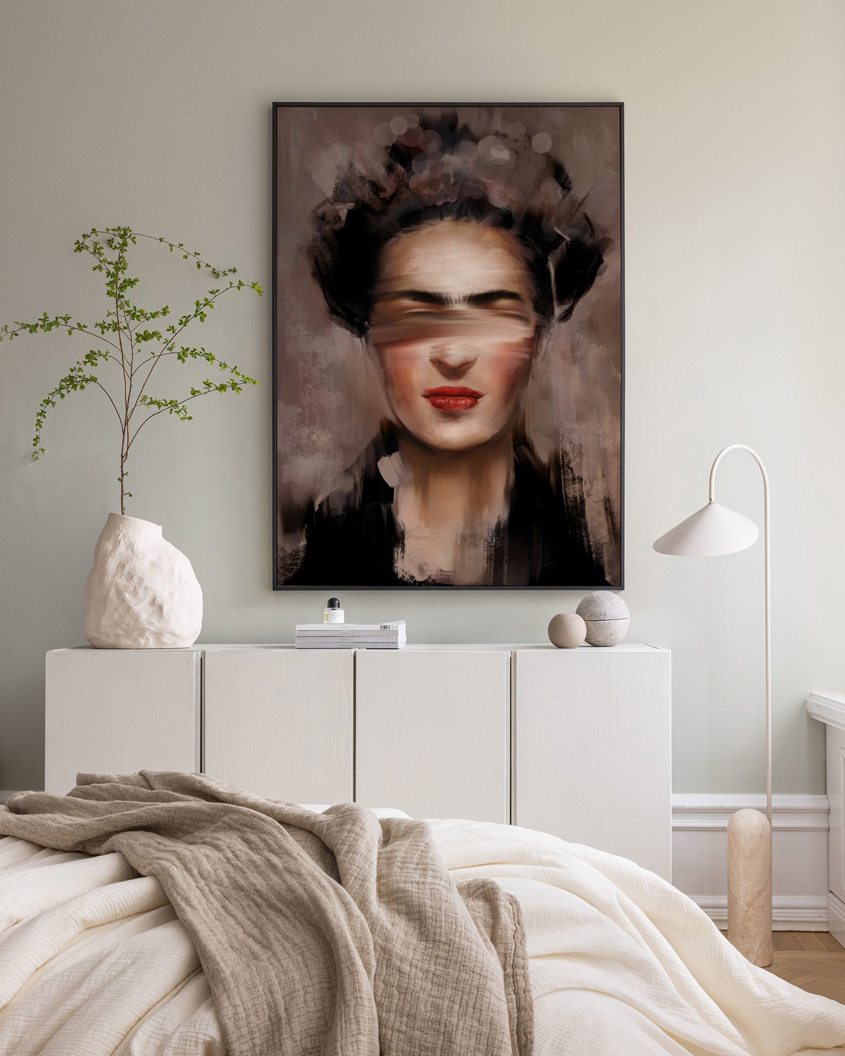 Kahlo in Beige Canvas print