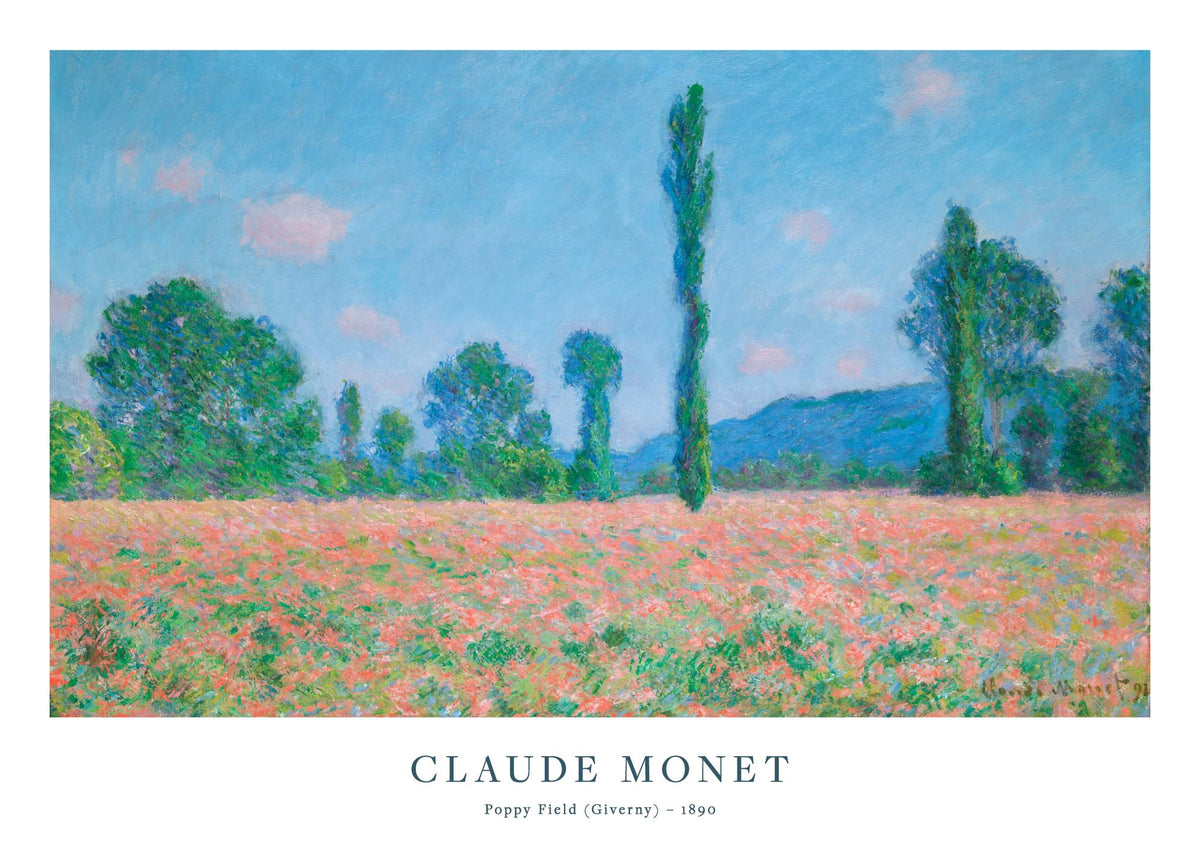 Monet -  Poppy Field (Giverny) Print