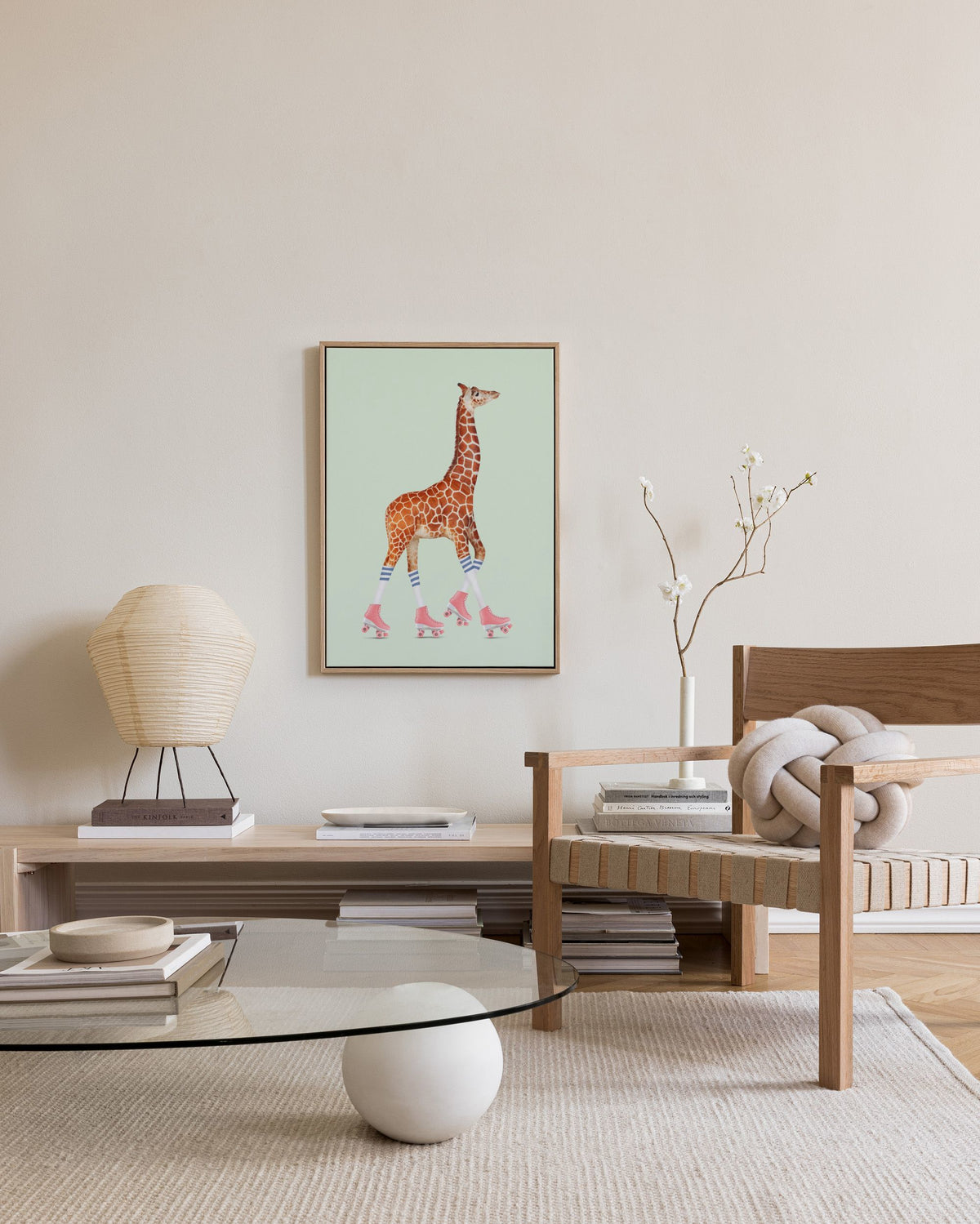 Jonas Loose - Rollerskating Giraffe Canvas print