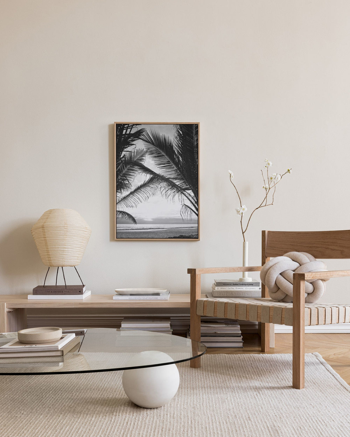 Between Palm Leafs Canvas print