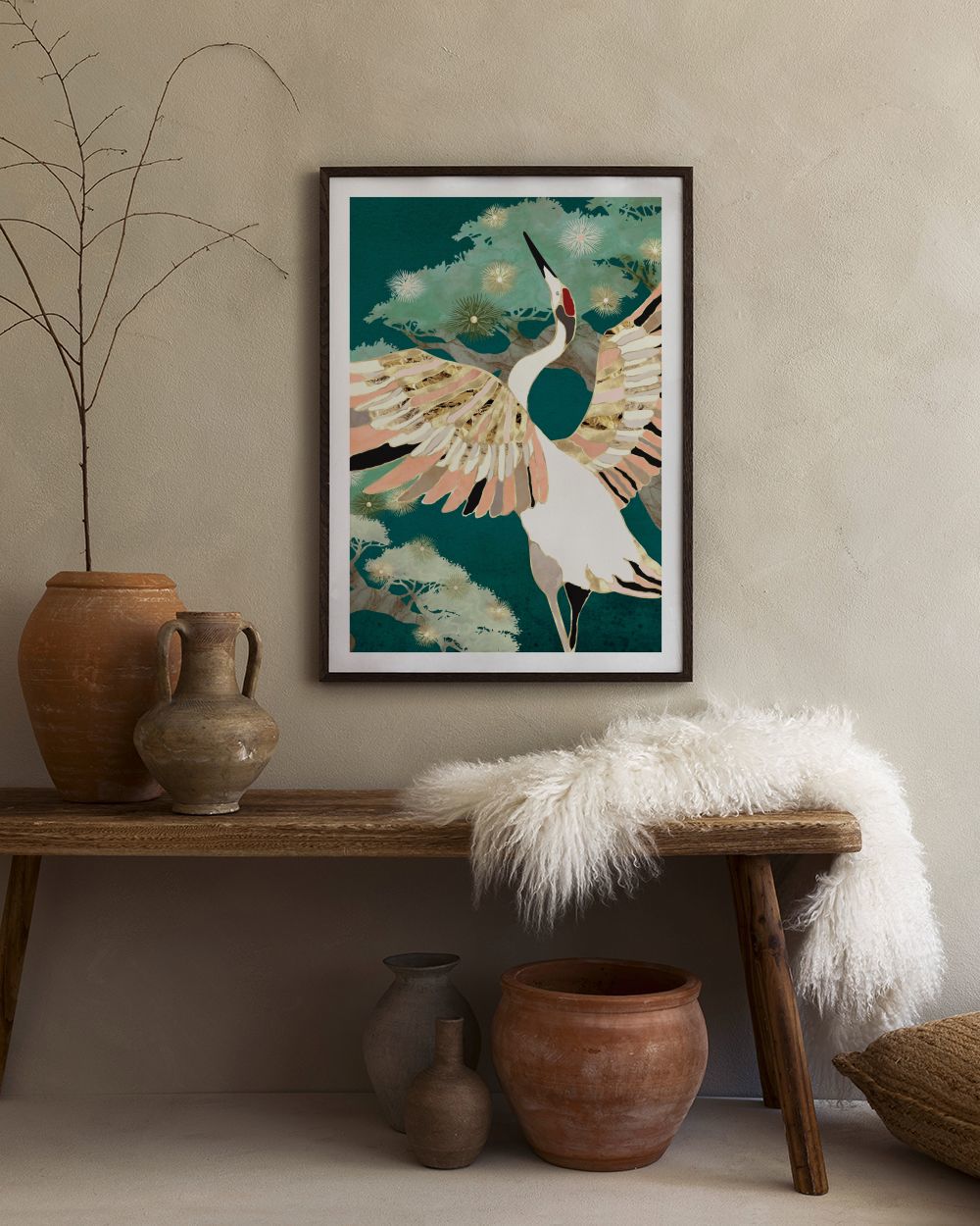 SpaceFrog Designs - Golden Crane Print