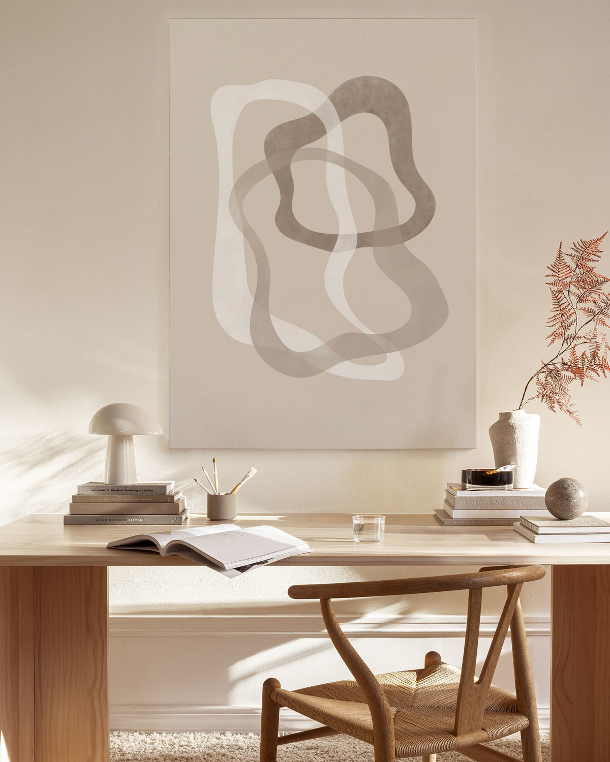 Abstract Brown Shapes No2 Canvas print