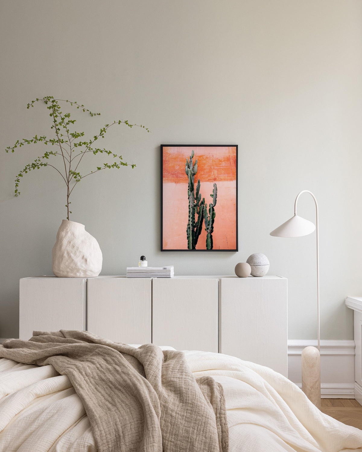 Orange Cactus Wall Canvas print