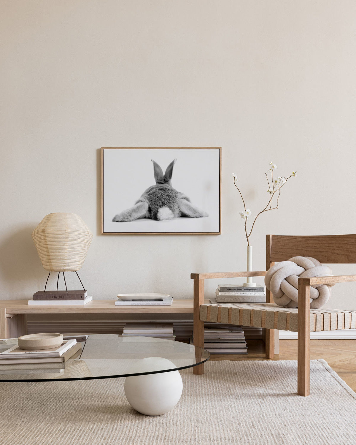 Bunny Behind Canvas print