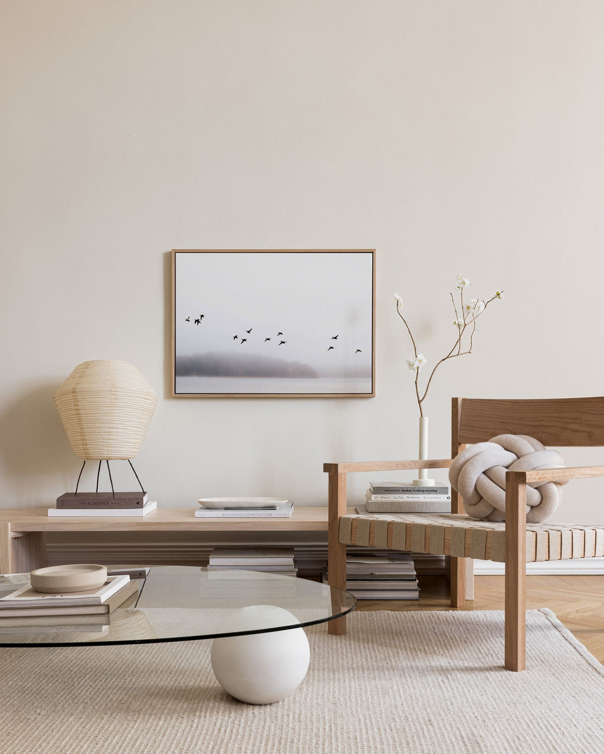 Birds Over Lake Canvas print
