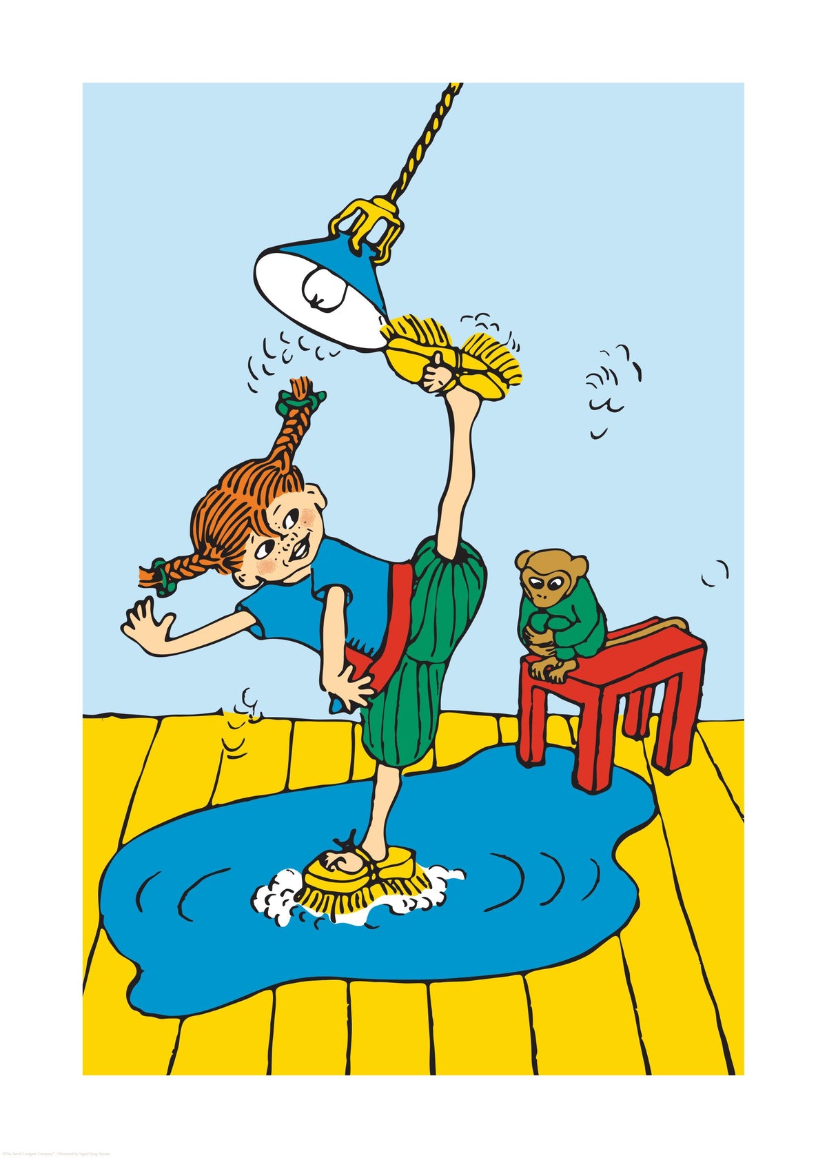 Pippi Longstocking Cleaning Print