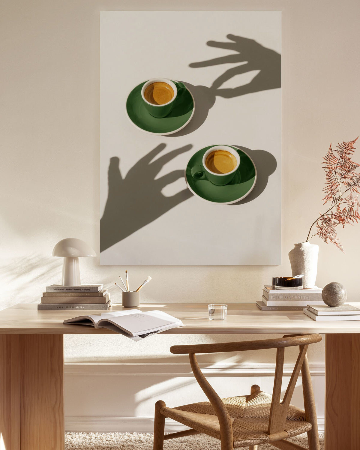 Green Coffee Cups Canvas print