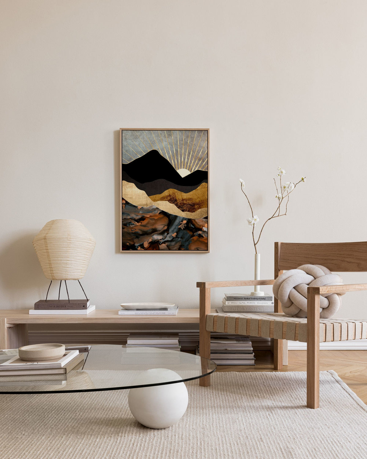 SpaceFrog Designs - Copper And Gold Mountains Canvas print