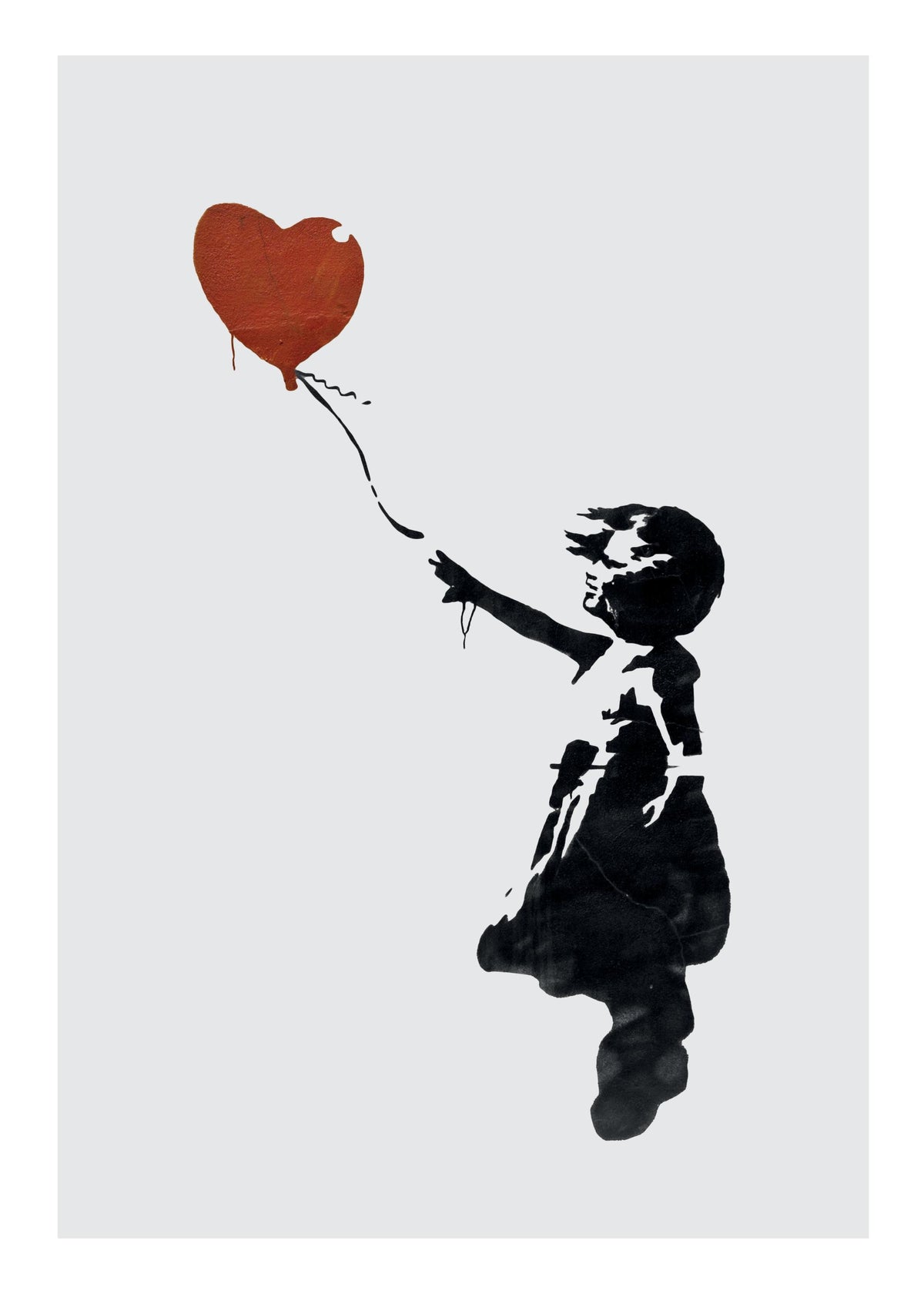 Girl With Love Balloon Grey, Print