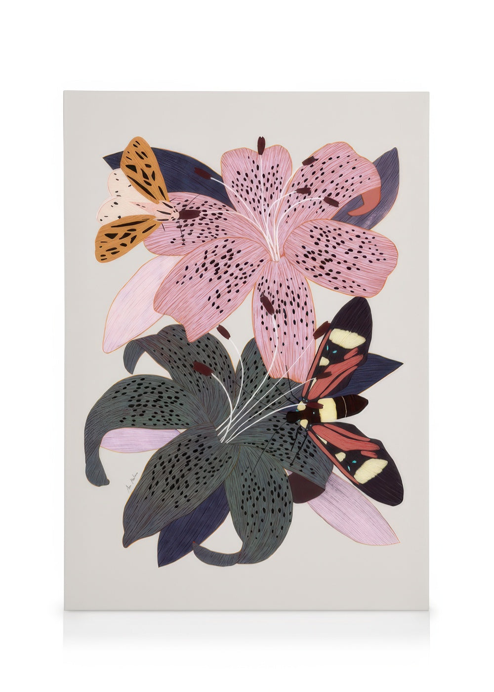 Lilies and Butterflies Canvas print