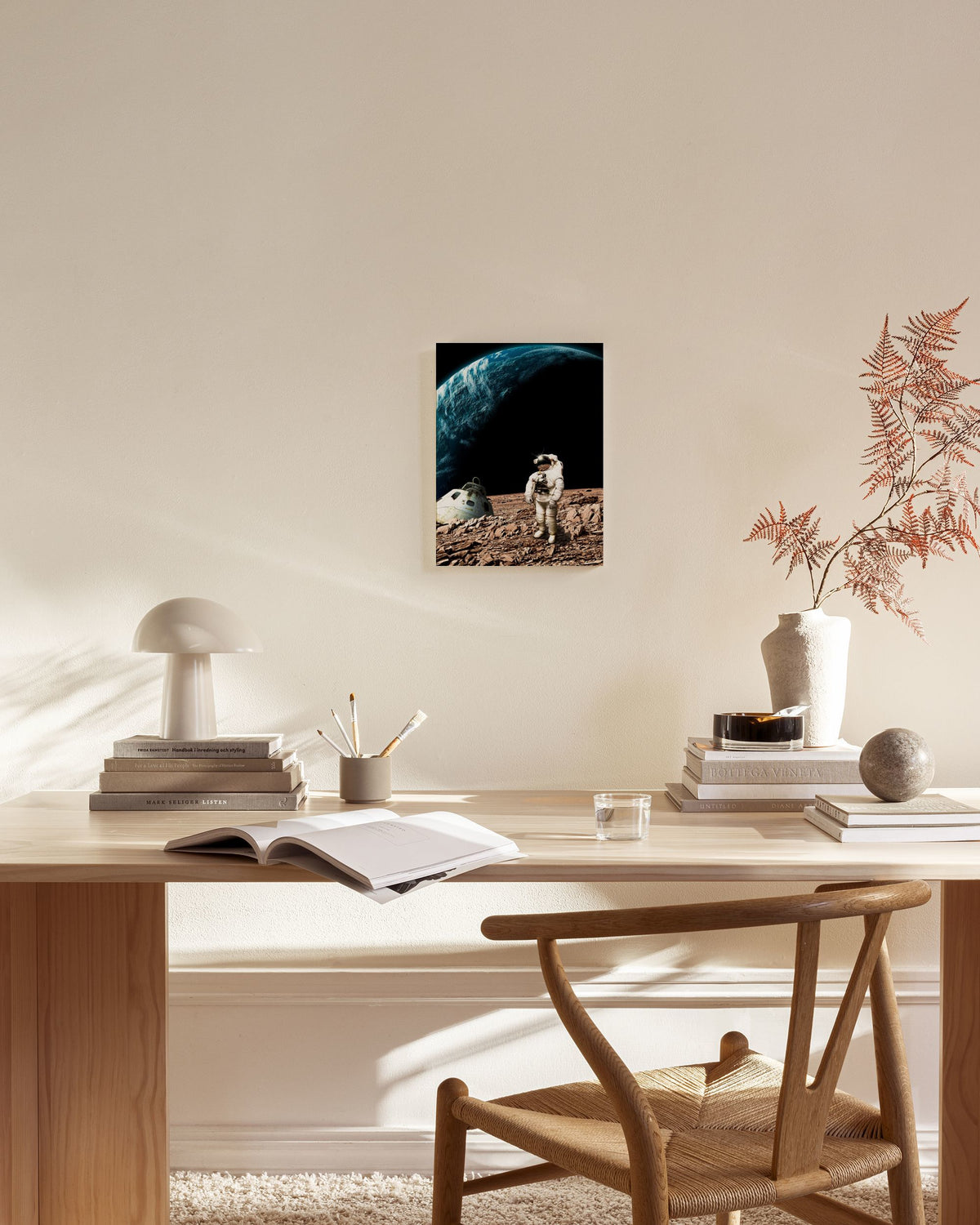 Astronaut On Moon Canvas print
