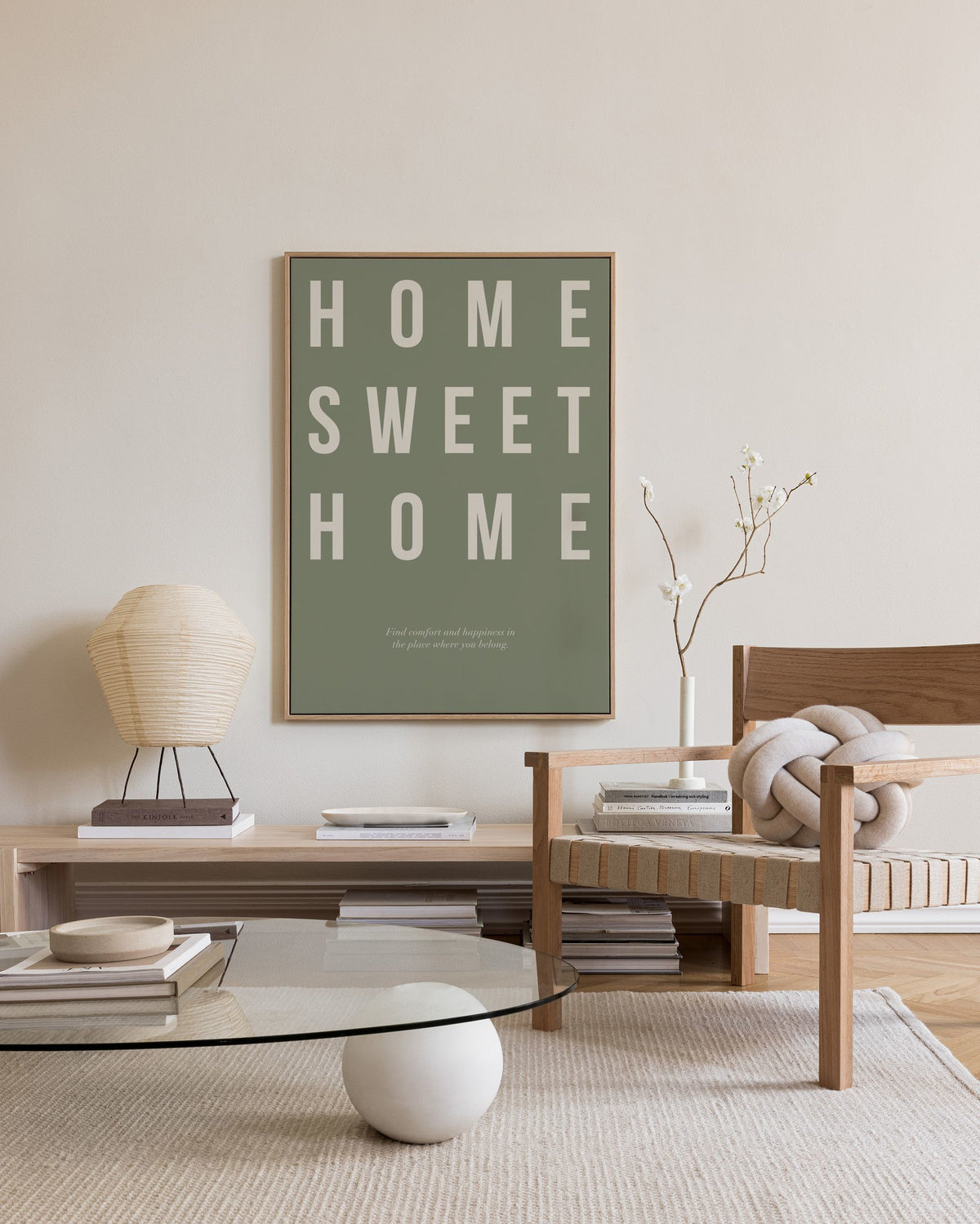Home Sweet Home in Green Canvas print