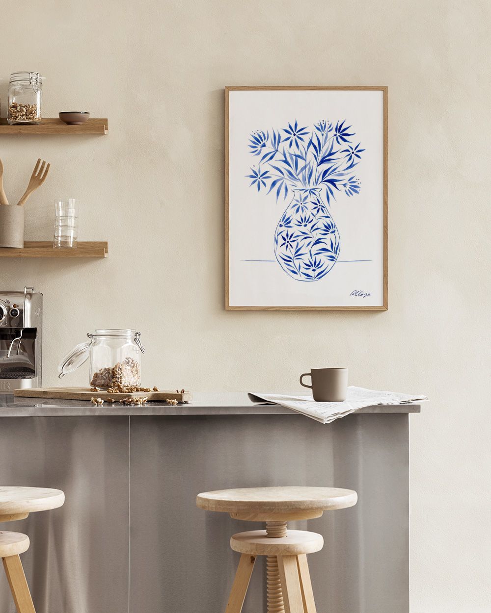 Rosanna Corfe - Blue Blooms Print