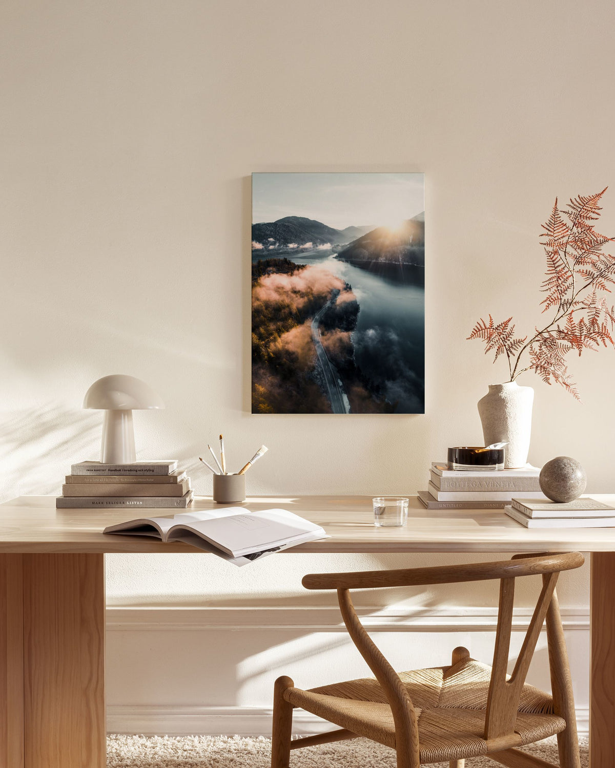 Clouds Over Lake Canvas print