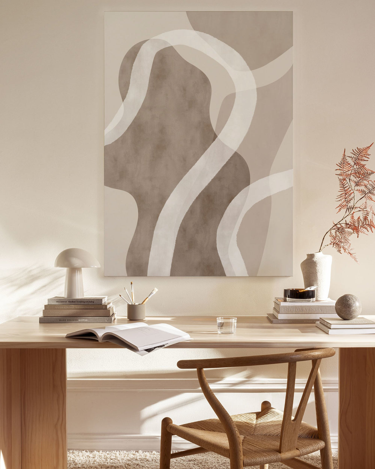 Abstract Brown Shapes No1 Canvas print