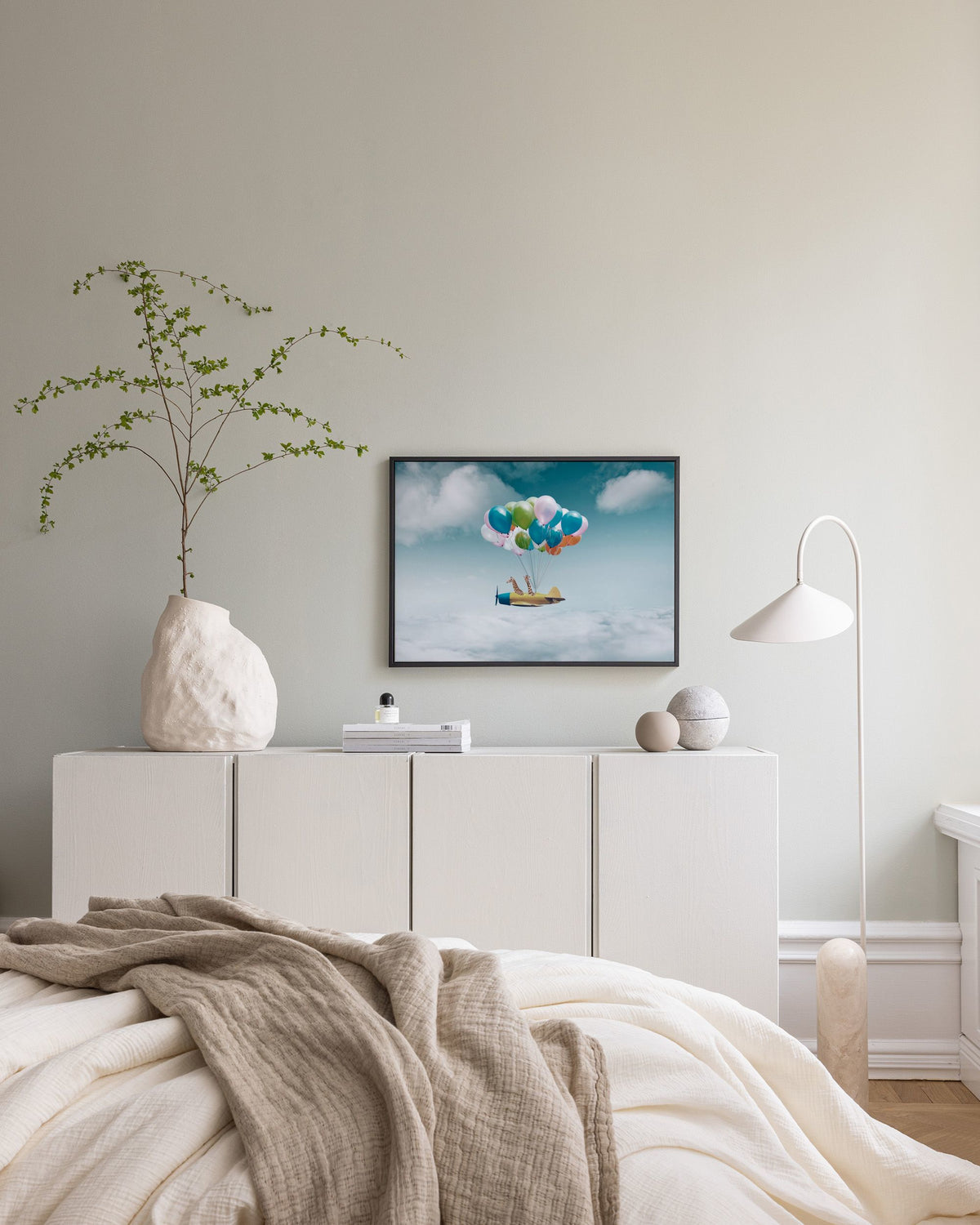 Airplane With Balloons Canvas print