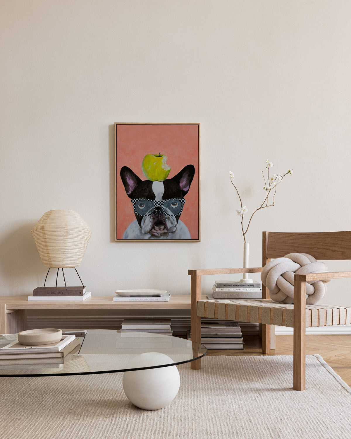 Coco De Paris - French Bulldog with Apple Canvas print