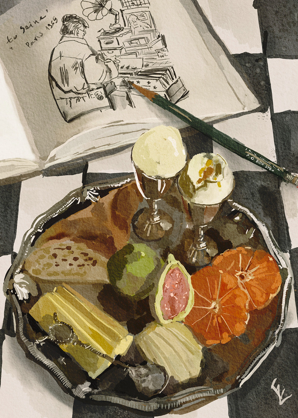 Ekaterina Zagorska - Parisian Breakfast Print