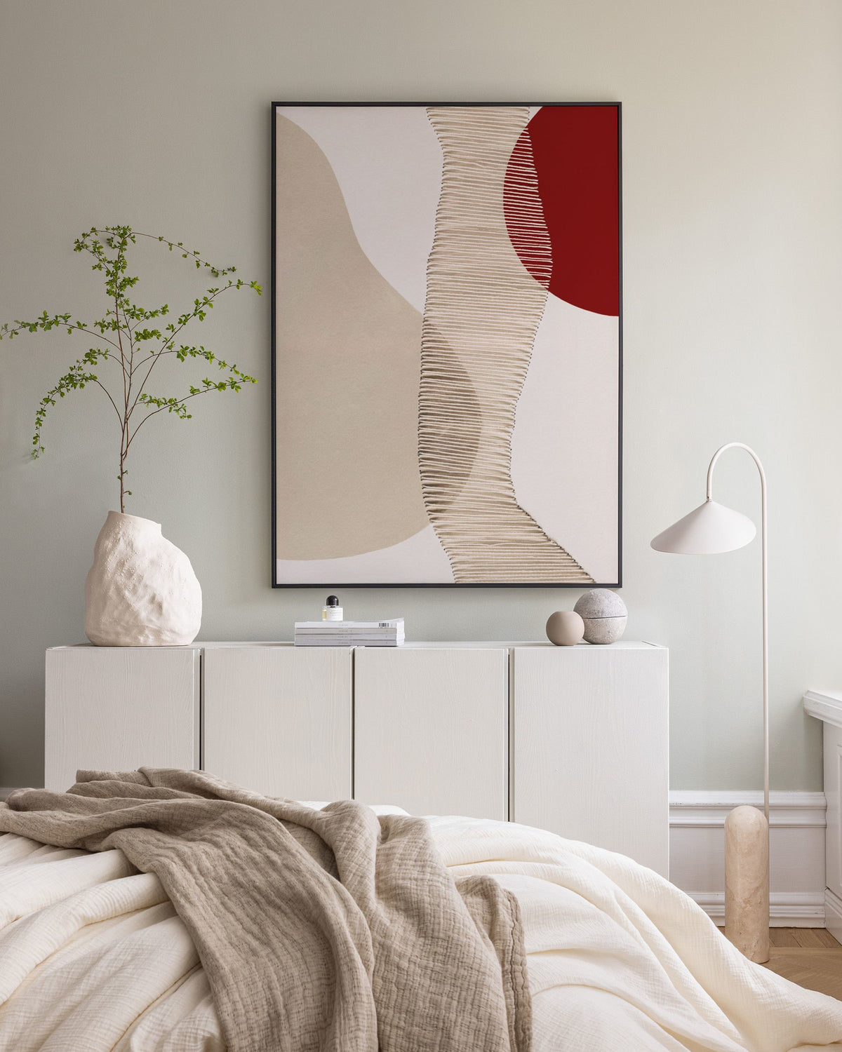 Red and Beige Canvas print