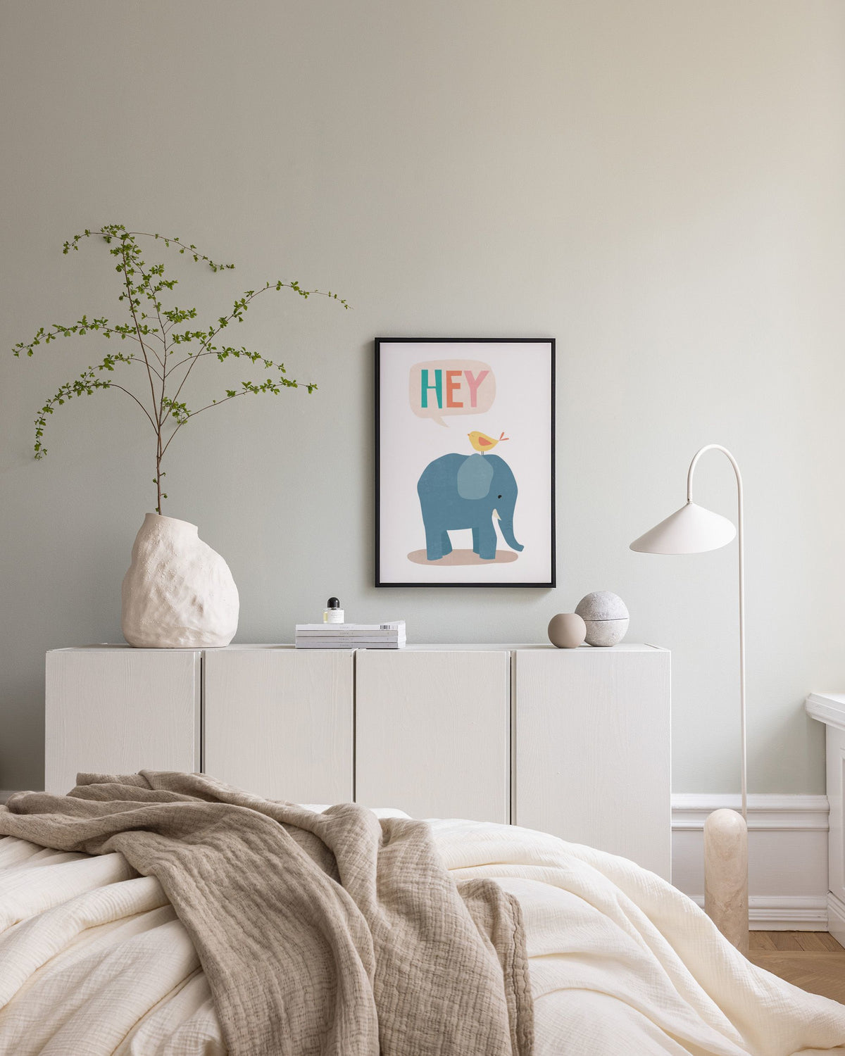 Bird and Elephant Canvas print