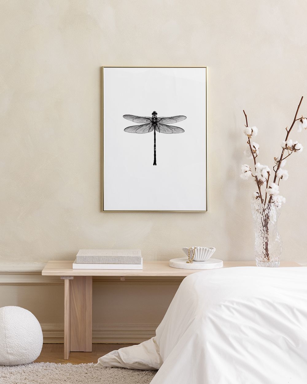 Dragonfly Black And White, Print