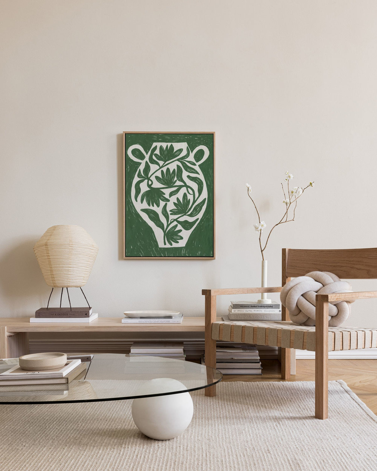 Green Botanical Vase Canvas print