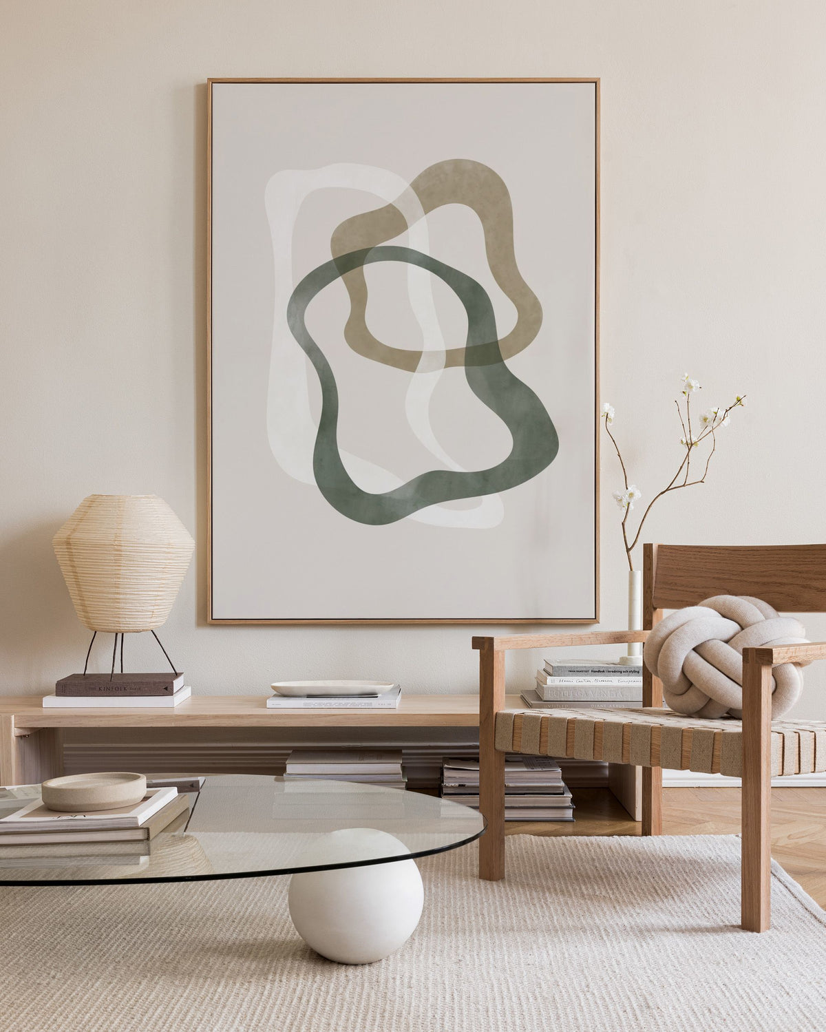 Abstract Green Shapes No2 Canvas print