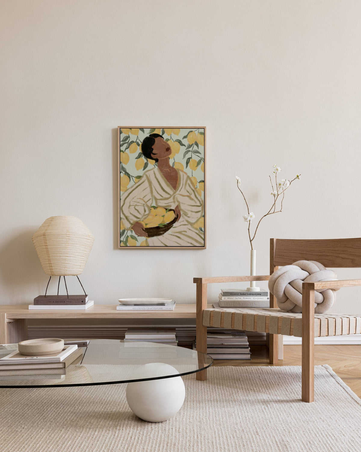 Woman in Citrus Garden Canvas print