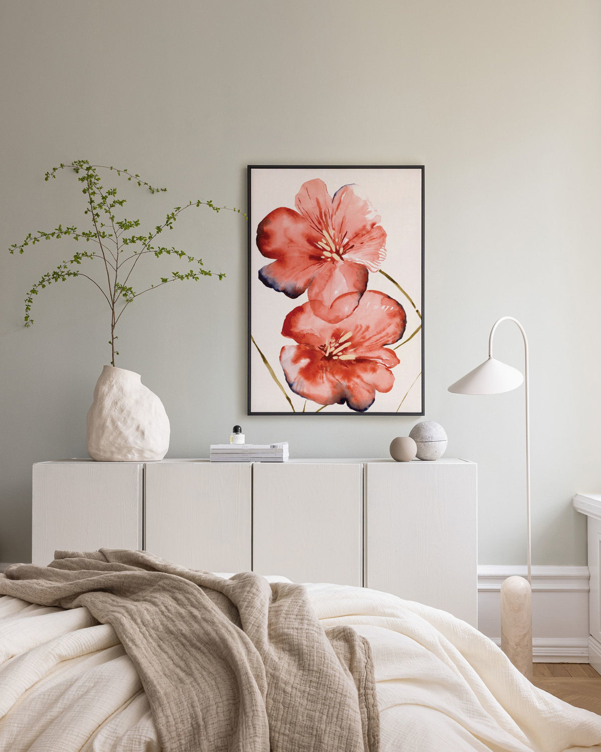 Soft Red Flowers Canvas print