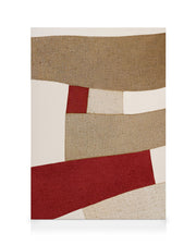Red and Beige Patchwork Canvas print