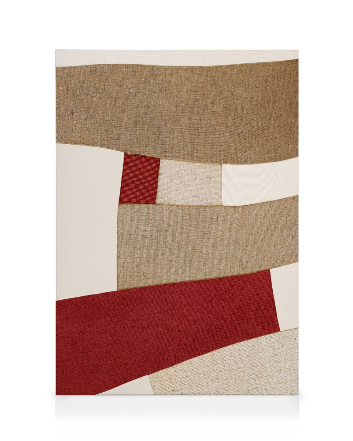 Red and Beige Patchwork Canvas print