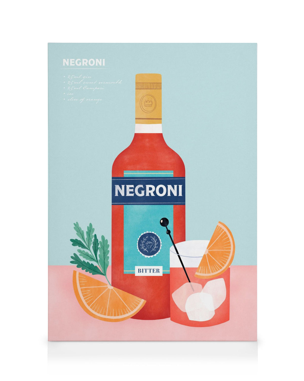 Negroni Illustration Canvas print