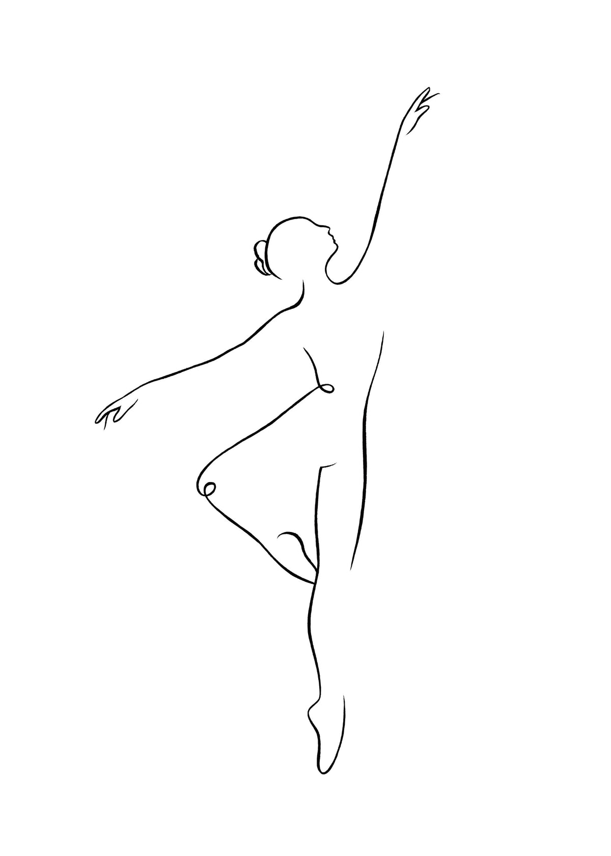 Ballerina Line Art Print
