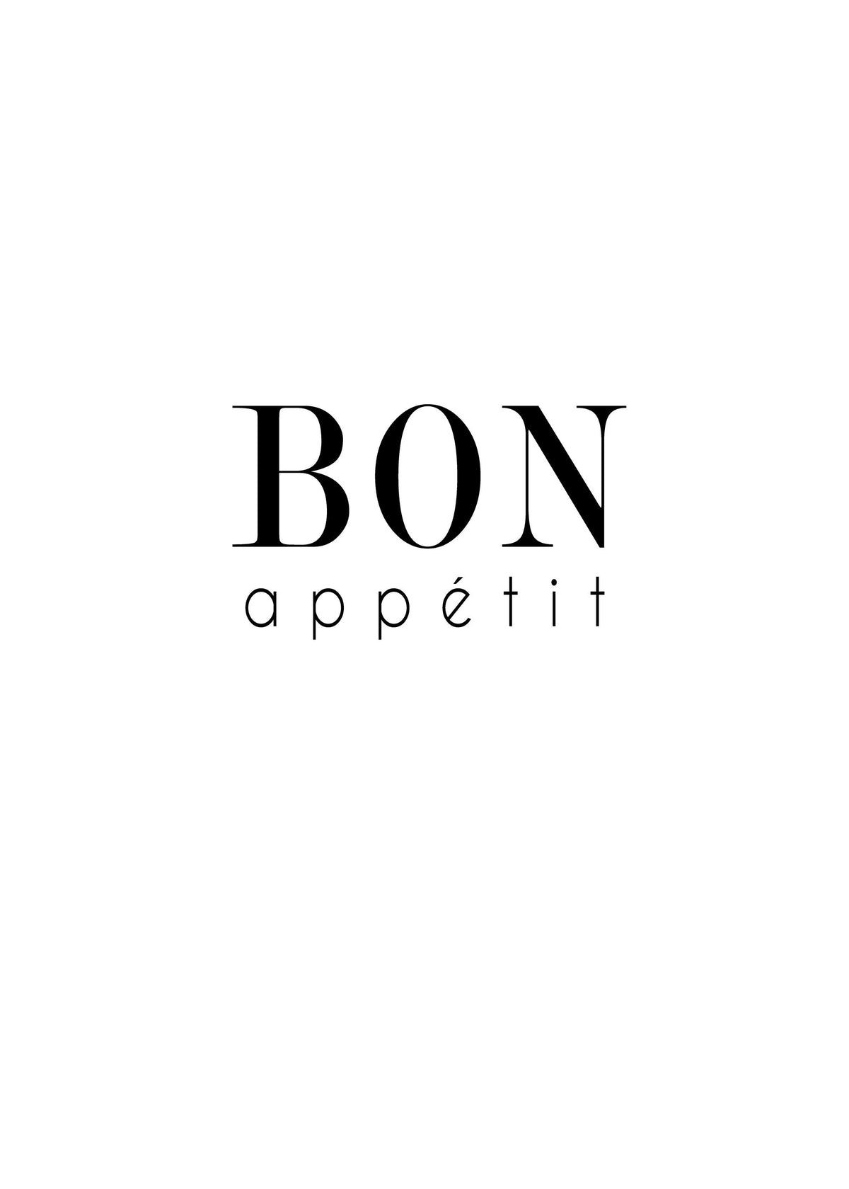 Bon Appetit Text, Print