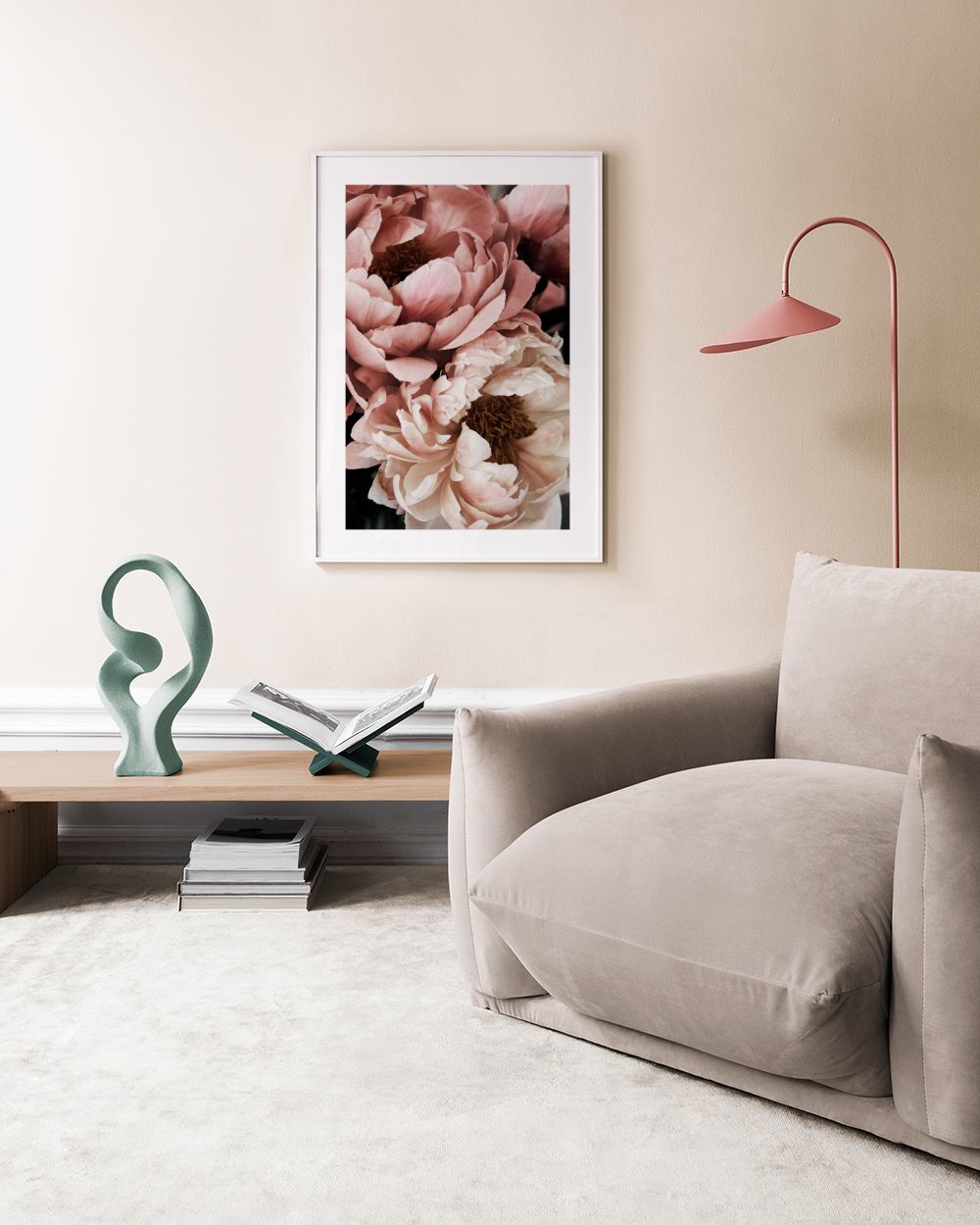 Coral Sunset Peony Print