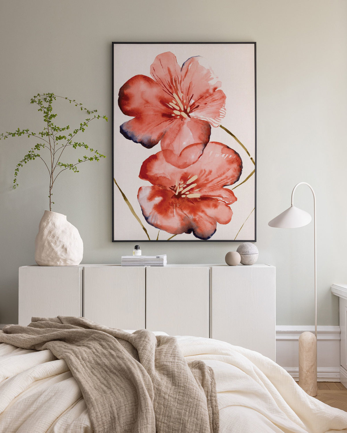 Soft Red Flowers Canvas print