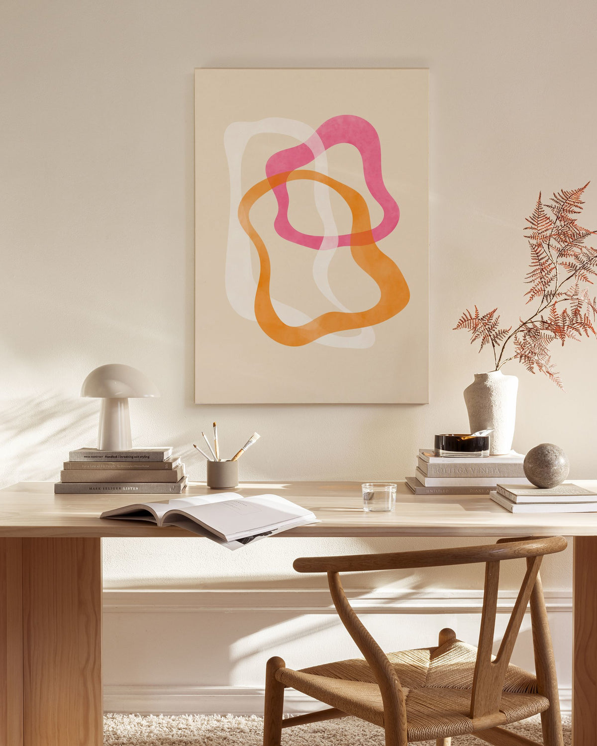 Abstract Pink Shapes No2 Canvas print