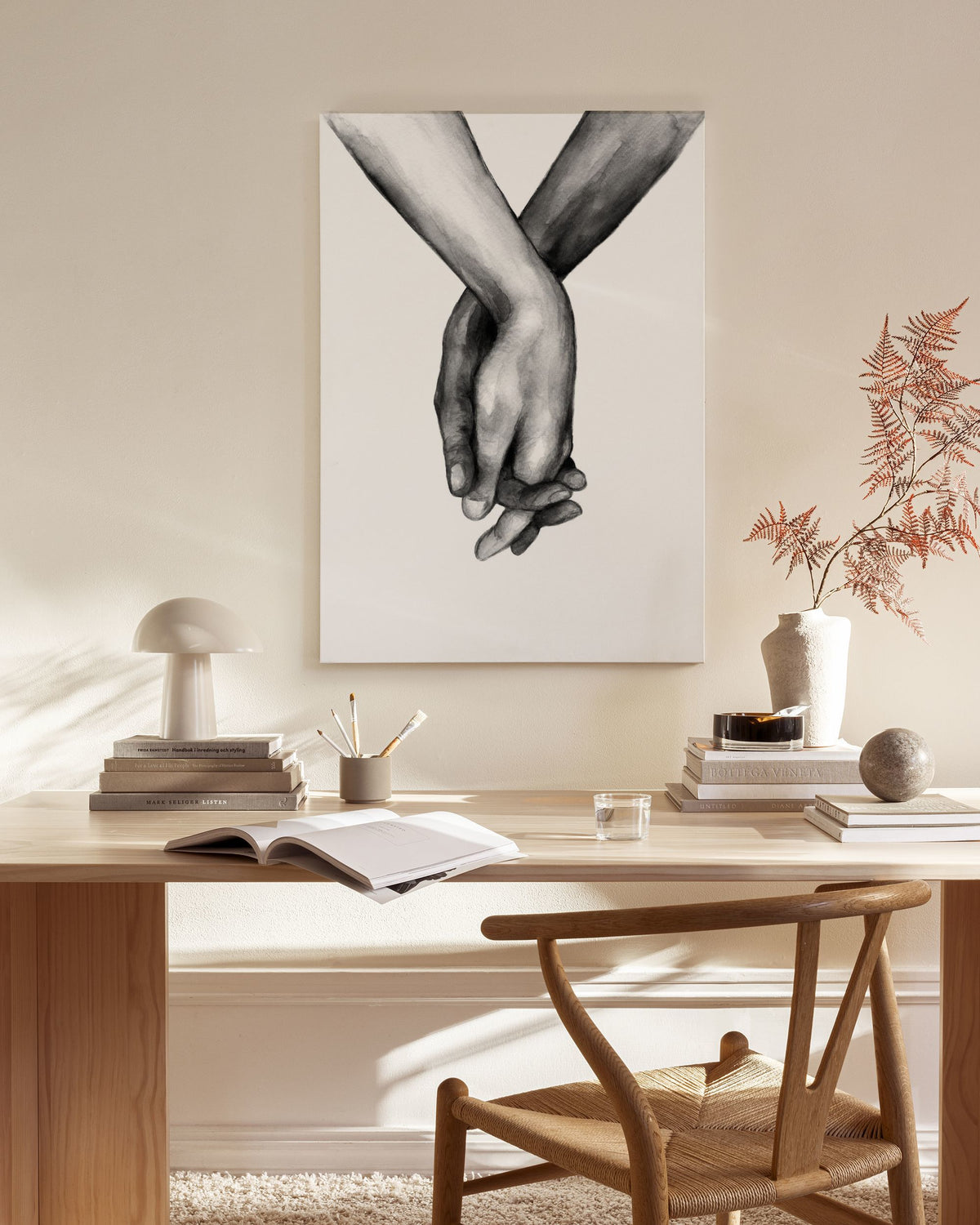 Watercolor Hands No1 Canvas print