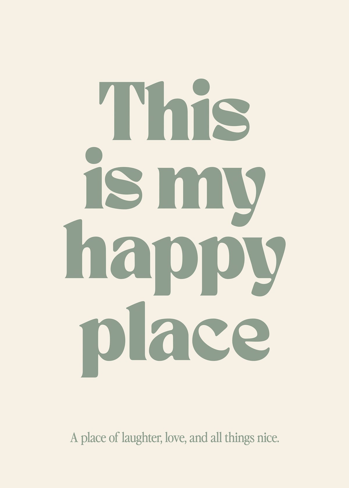 Happy Place Green Print