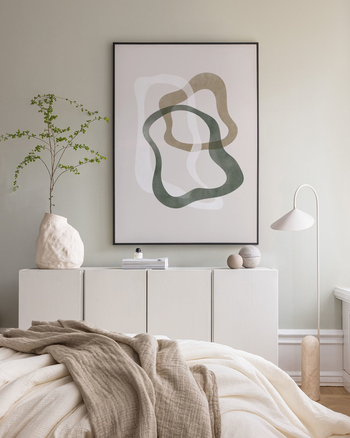 Abstract Green Shapes No2 Canvas print