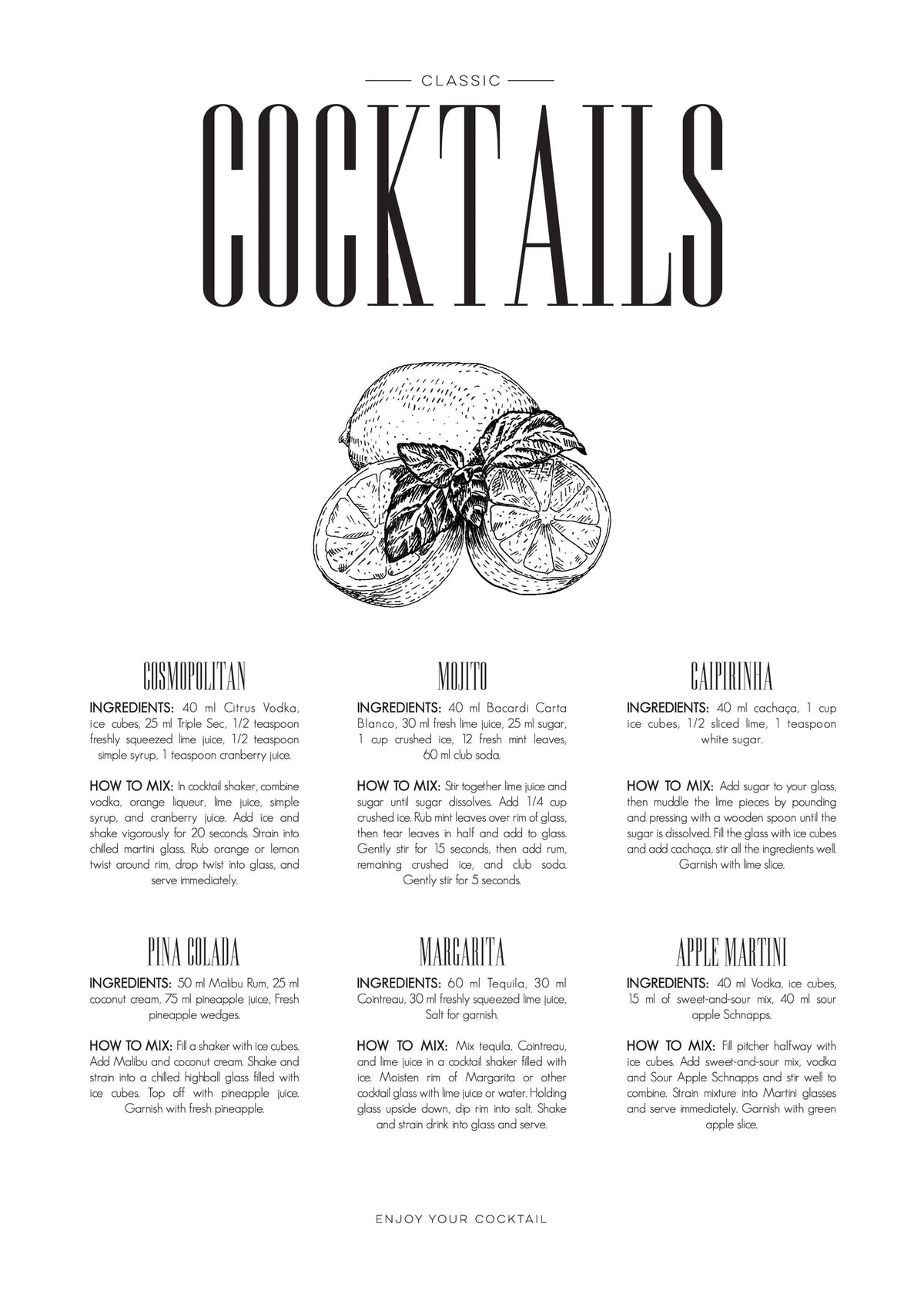 Cocktails, Print